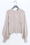 SWAYING/KNIT profile cuffed long-sleeved slim fit pullover SW24RE1T09 Almond PS11